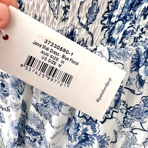 Petal and Pup Janie Midi Blue & White Floral dress NWT size Medium - Picture 11 of 16